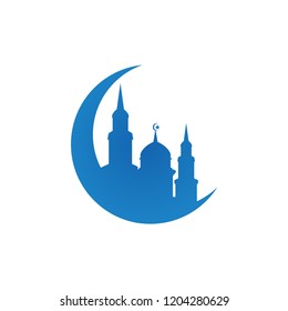 Mosque silhouette logo icon design template vector