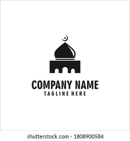 mosque silhouette logo icon vector