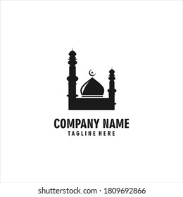 mosque silhouette logo icon vector