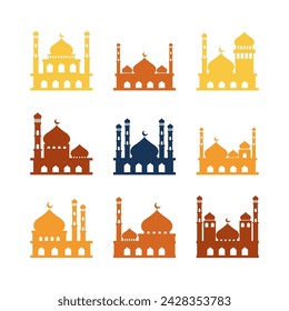 mosque silhouette, muslim mosque, arabic