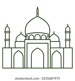 Mosque Silhouette Outline for Islamic Cultural Representation