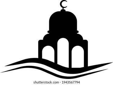 Mosque silhouette for Ramadan moments and greeting cards