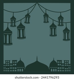 mosque silhouette set vector Ramadhan kareem