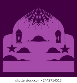 mosque silhouette set vector Ramadhan kareem