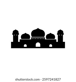 Mosque silhouette simple vector. Muslim architecture