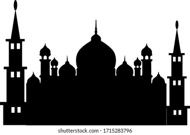 Vector Illustration Muslim Mosque Silhouette Stock Vector (Royalty Free ...