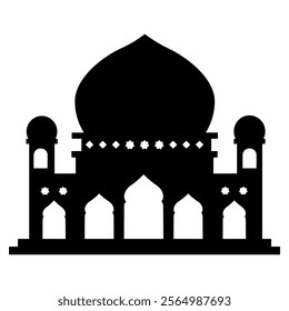 Mosque Silhouette Vector Black Design
