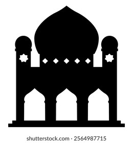 Mosque Silhouette Vector Black Design