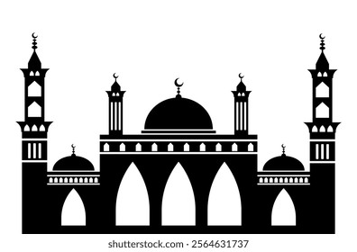 mosque silhouette vector design art