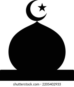 mosque silhouette vector design, simple mosque icon