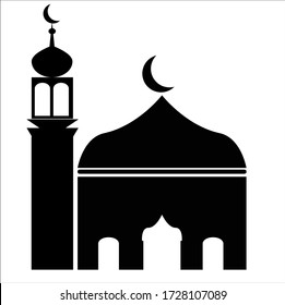 Mosque Silhouette Vector Digital Craft Isolated and Paper Art Style