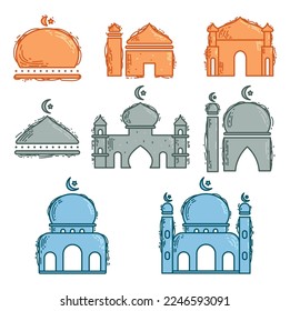 Mosque Silhouette Vector Digital Craft Isolated. Suitable for Ramadan and Eid Greeting, Background, Islamic Celebration
