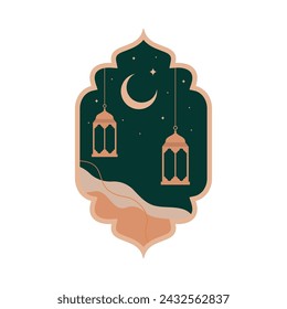 Mosque Silhouette Vector Digital Craft Isolated and Paper Art Style. Suitable for Ramadan or Eid Greeting, Background window and Islamic Celebration