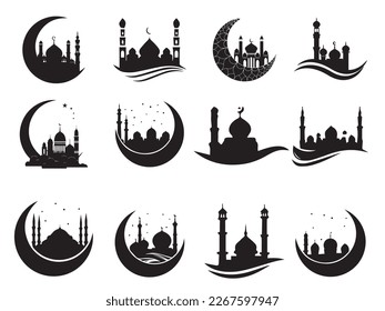 Mosque silhouette vector free svg 