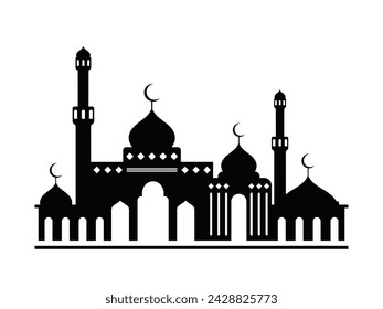 mosque silhouette vector graphic illustration