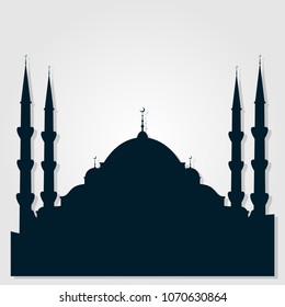Mosque silhouette. Vector illustration.