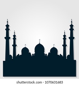 Mosque silhouette. Vector illustration.