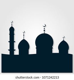 Mosque silhouette. Vector illustration.