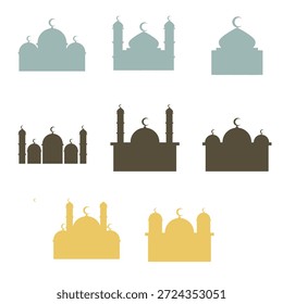 Conjunto de ilustrações vetoriais de silhueta de mesquita
