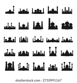 Silhuetas De Mesquita Com Cúpulas E Minaretes