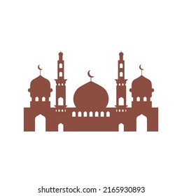 Mosque Silhoutte , Mosque Illustration, Islamic Building, Mosque Illustration For Islamic Frame And Background