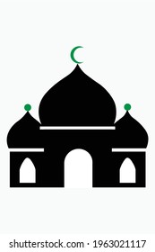 Illustration des Moschee Silhoutte Line Art Vector Design