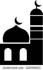 mosque simple icon, islamic worship place, muslim symbols, vector illustration.eps