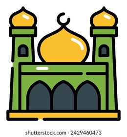 Símbolo de logotipo de línea simple de la mezquita	