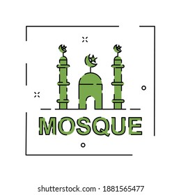 Mosque simple outline illustration. Easy to edit with vector file. Can use for your logo, icon and simple illustration. Especially about islamic illustration.