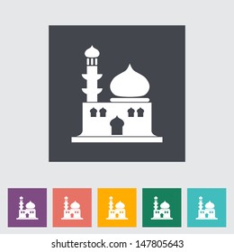 Mosque. Single flat icon. Vector illustration.