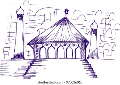 mosque, sketch