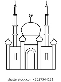 Mosque sketch drawing, a doodle which is very suitable for use as Islamic design ornaments