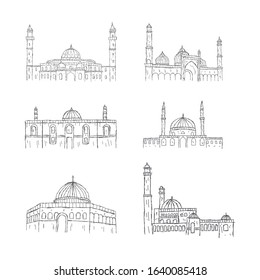 Mosque sketch and hand drawn collection