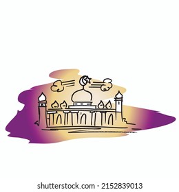 Mosque sketch and illustration doodle