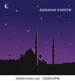 Mosque Skyline/ Ramadan Kareem. Vector.