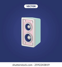 mosque speaker 3D vector icon set, on a dark blue background