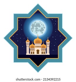 mezquita en estrella por la noche