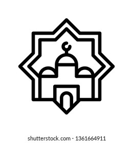 Mosque star vector illustration, Ramadan related line style icon
