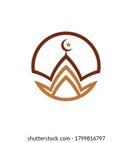 Símbolo de mezquita vector Ilustración plantilla de diseño