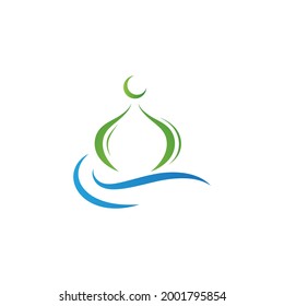 Mosque symbol icon vector Illustration design template