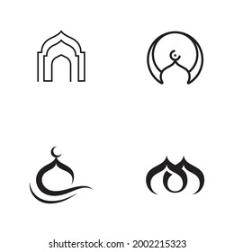 Mosque symbol icon vector Illustration design template