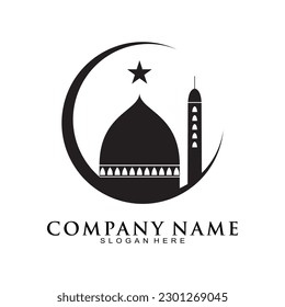 Mosque symbol silhouette vector logo