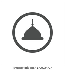 mosque symbol vector, flat icon on white background. vector outline illustration. 