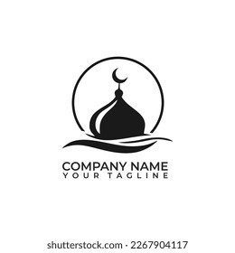 Mosque symbol vector icon. Minimal flat vector logo design with isolated background.