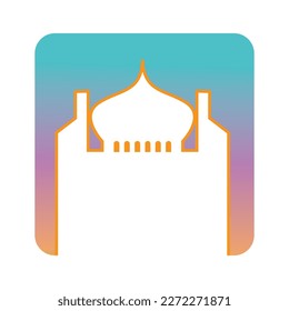  mosque template logo design illustration vector landscape 