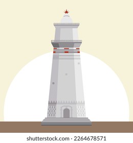 mosque tower banten in indonesia. vector illustration