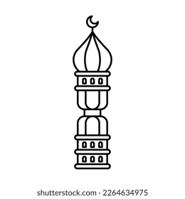 mosque tower linear style icon