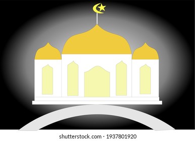 Mosque or Traditional Arabic Ornament, Vector Illustration. Eid Al-Fitr Mubarak. Ramadhan month. Aceh Indonesia