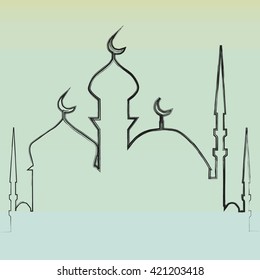 Mosque vector. Mosque Art. Mosque Drawing