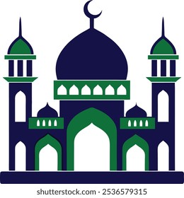 Mosque vector art illustration on a white background